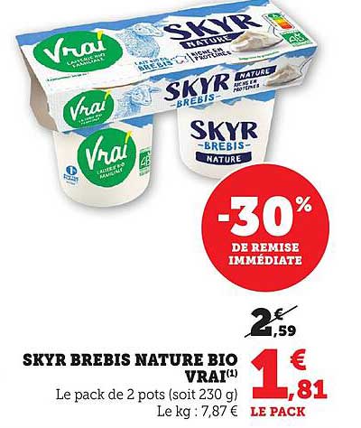 SKYR BREBIS NATURE BIO VRAI
