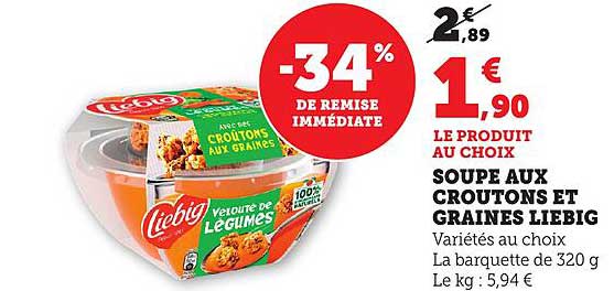 Soupe aux croutons et graines Liebig