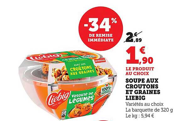 SOUPES AUX CROUTONS ET GRAINES LIEBIG
