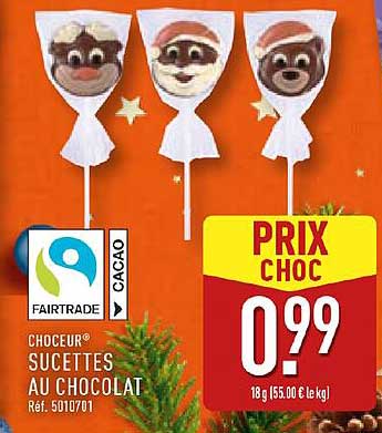 Sucettes au Chocolat Choeur®