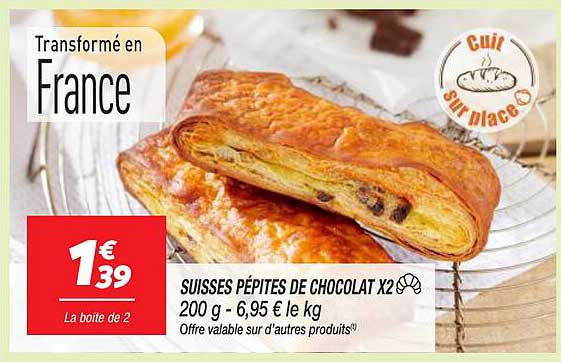 SUISSES PÉPITES DE CHOCOLAT X2