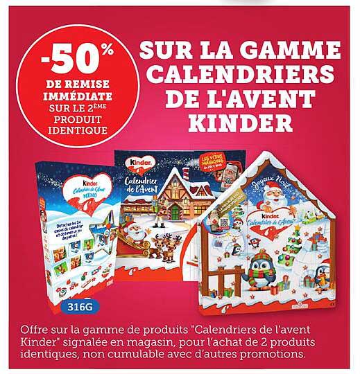 SUR LA GAMME CALENDRIERS DE L'AVENT KINDER