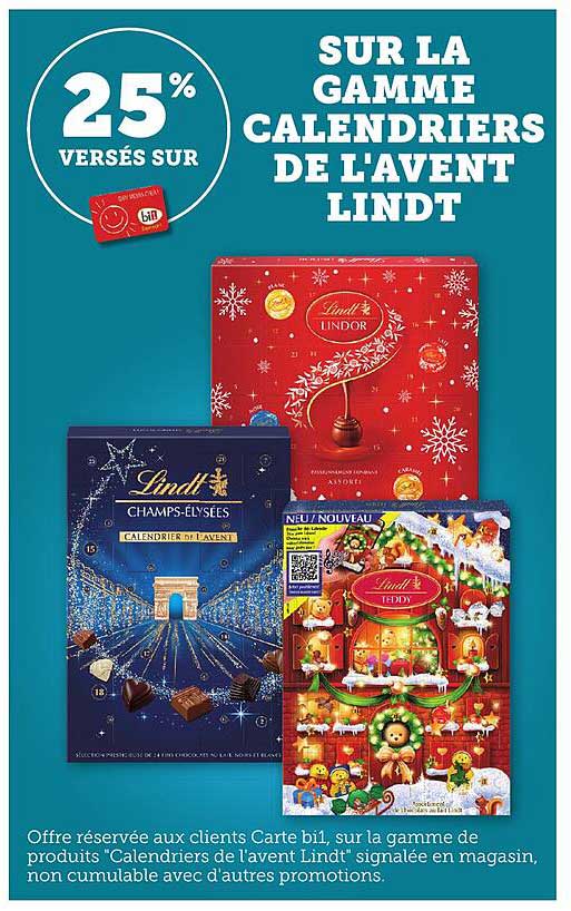SUR LA GAMME CALENDRIERS DE L'AVENT LINDT