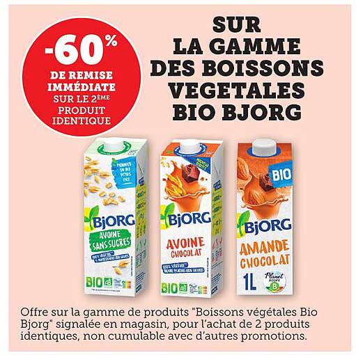 SUR LA GAMME DES BOISSONS VEGETALES BIO BJORG