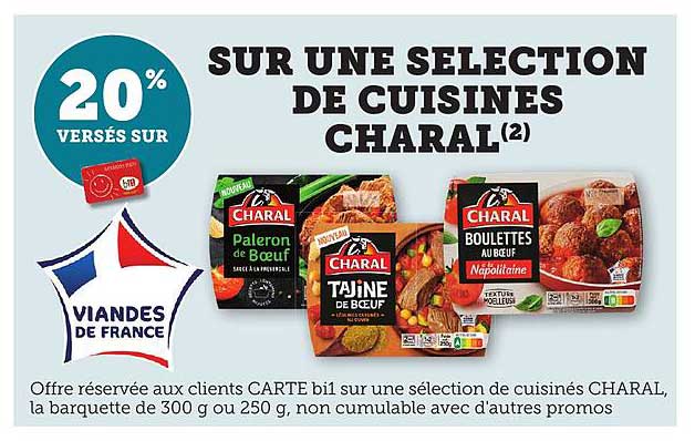 SUR UNE SELECTION DE CUISINES CHARAL