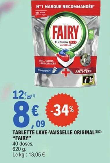 TABLETTE LAVE-VAISSELLE ORIGINAL(2x3) “FAIRY”