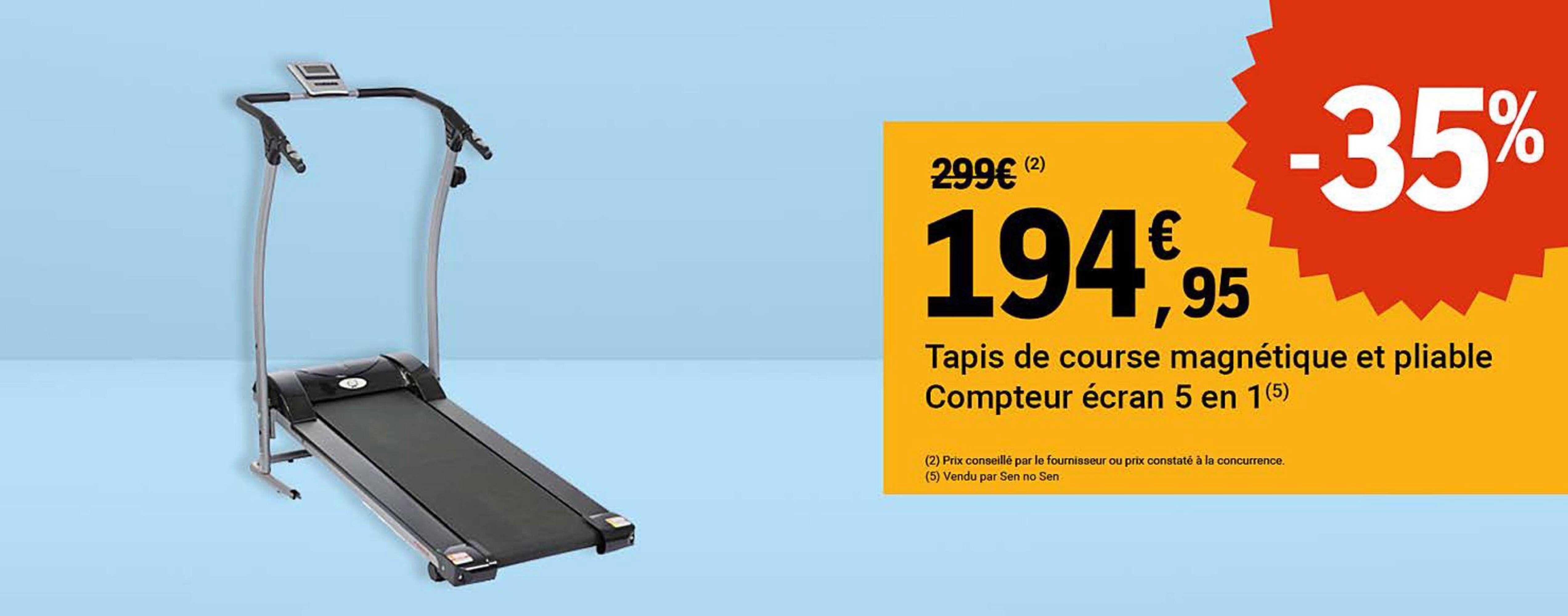 Tapis de course magnétique et pliable Compteur écran 5 en 1