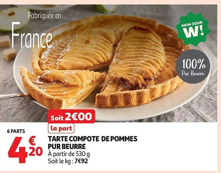 TARTE COMPOTE DE POMMES PUR BEURRE