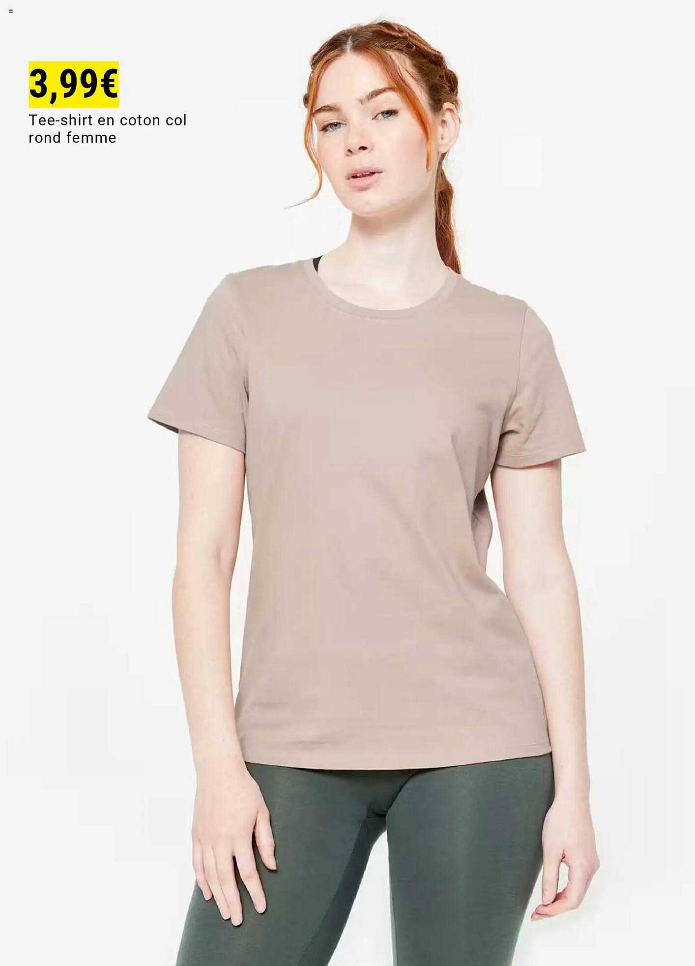 Tee-shirt en coton col rond femme