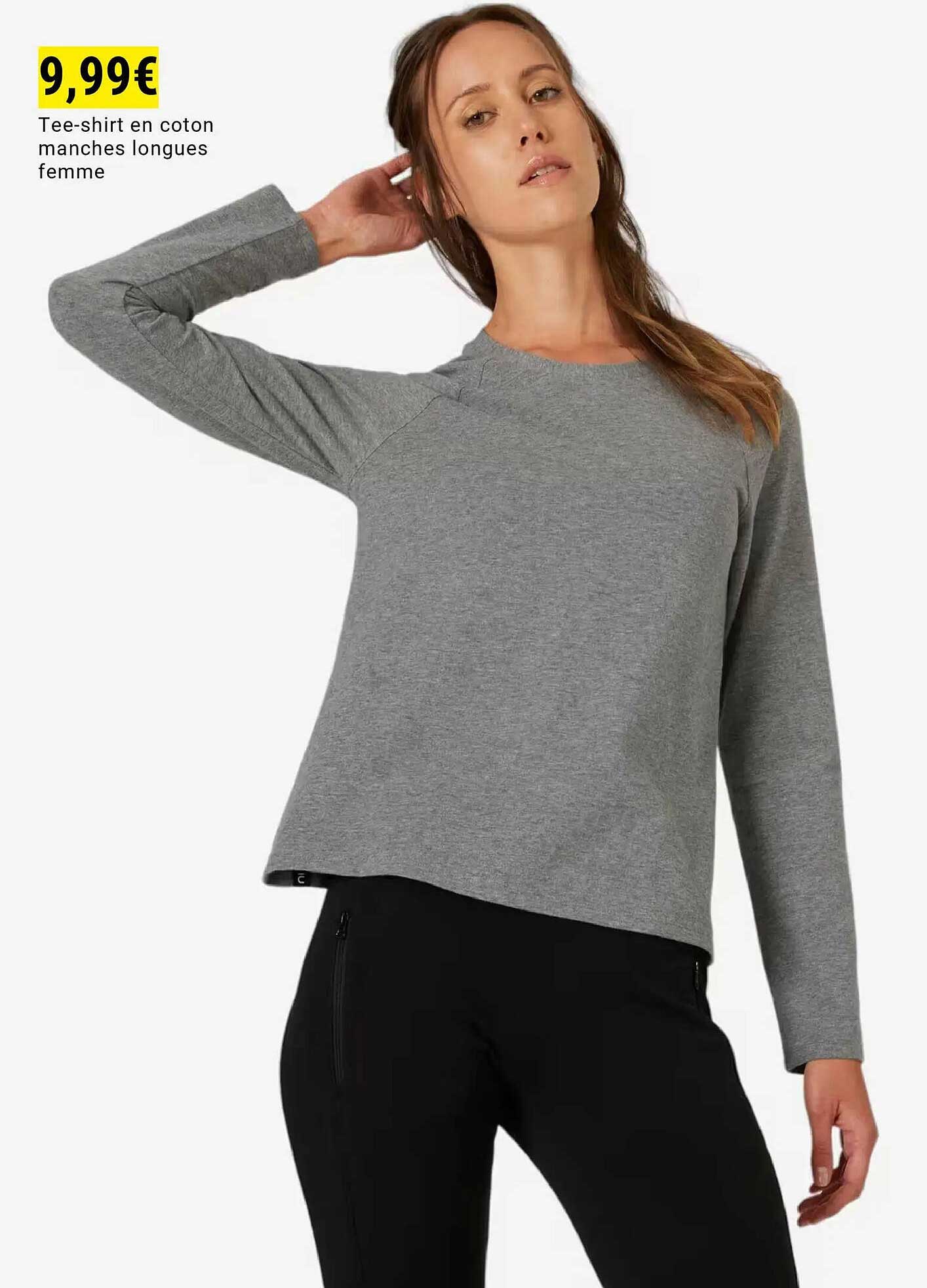 Tee-shirt en coton manches longues femme