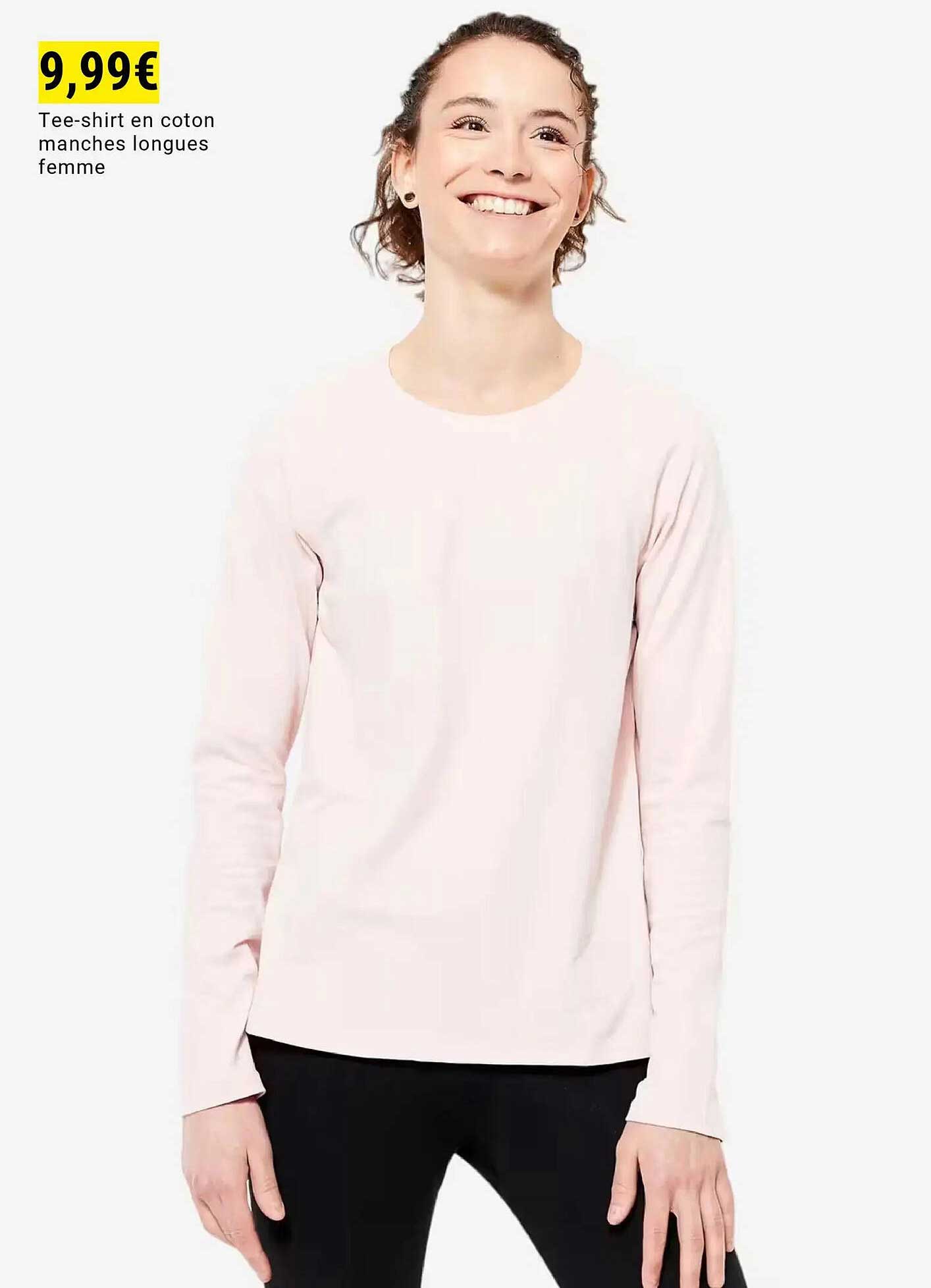 Tee-shirt en coton manches longues femme