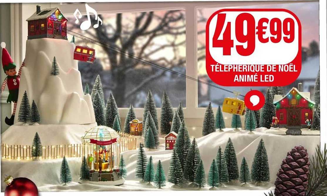 TÉLÉPHERIQUE DE NOËL ANIMÉ LED