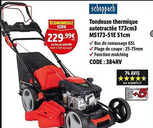 Tondeuse thermique autotractée 173cm3 MS173-51E 51cm