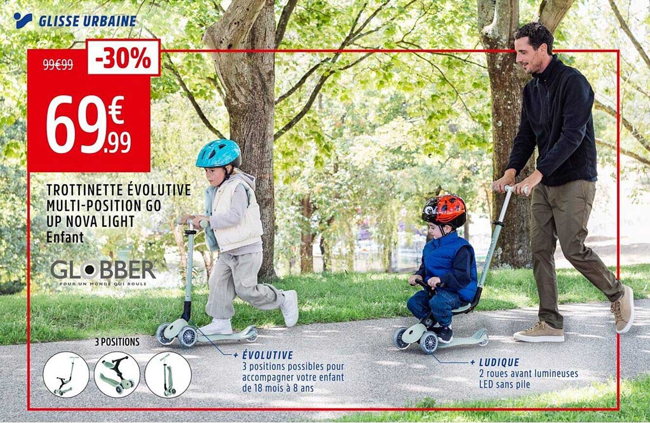 TROTTINETTE ÉVOLUTIVE MULTI-POSITION GO UP NOVA LIGHT Enfant