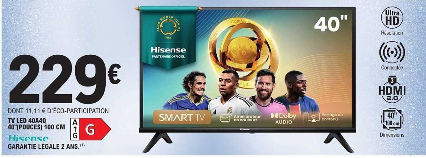 TV LED 404A4Q 40" (POUCES) 100 CM