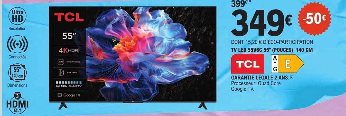 TV LED 55V6C 55'' (Pouces) 140 cm