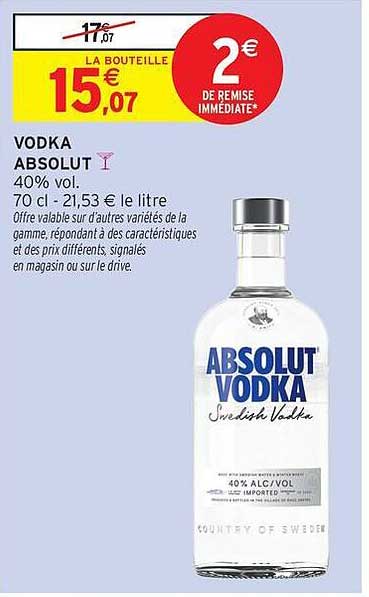 VODKA ABSOLUT 40% vol.