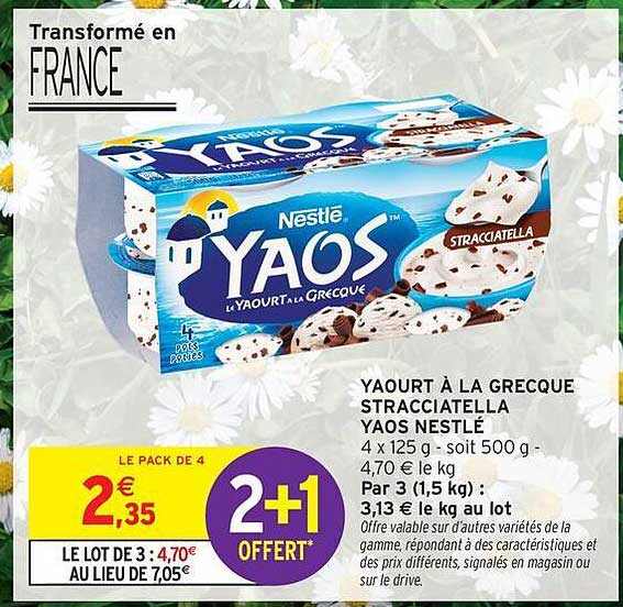 YAOURT À LA GRECQUE STRACCIATELLA YAOS NESTLÉ