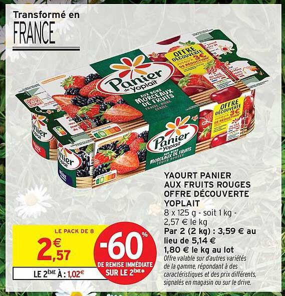 YAOURT PANIER AUX FRUITS ROUGES OFFRE DÉCOUVERTE YOPLAIT