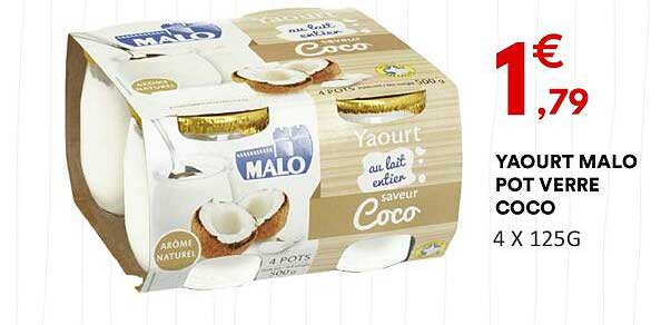 YAOURT MALO POT VERRE COCO