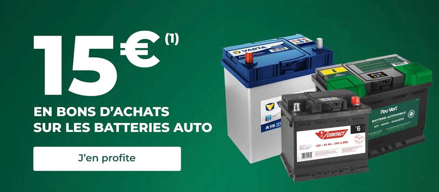 15 € en bons d’achats sur les batteries auto