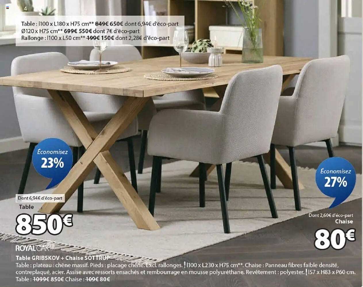 Table GRIBSKOV + Chaise SOTTRUP