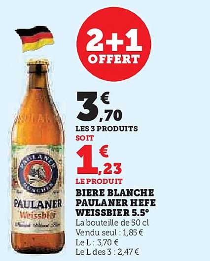 BIERE BLANCHE PAULANER HEFE WEISSBIER 5.5°