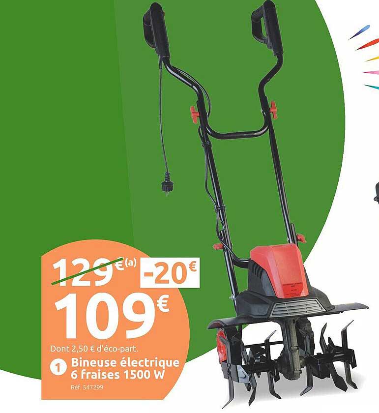 Bineuse électrique 6 fraises 1500 W