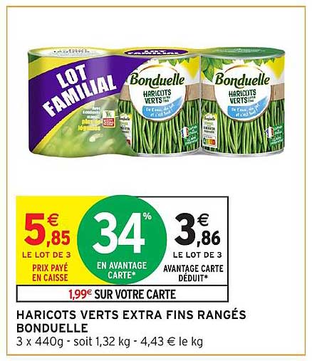 HARICOTS VERTS EXTRA FINS RANGÉS BONDUELLE