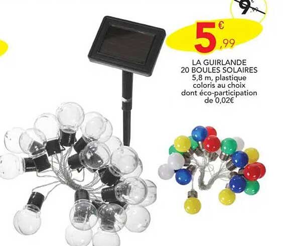 LA GUIRLANDE 20 BOULES SOLAIRES
