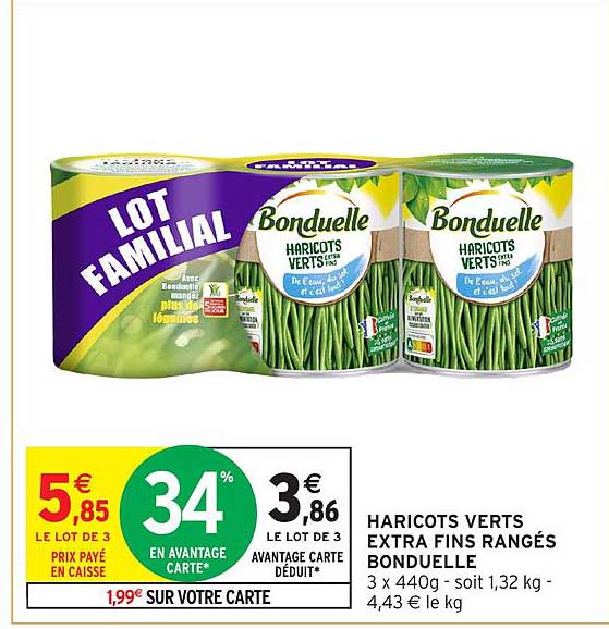 LOT FAMILIAL  
HARICOTS VERTS EXTRA FINS RANGÉS BONDUELLE