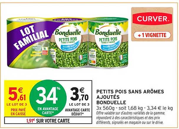 PETITS POIS SANS ARÔMES AJOUTÉS BONDUELLE