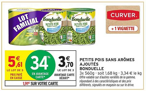 PETITS POIS SANS ARÔMES AJOUTÉS BONDUELLE
