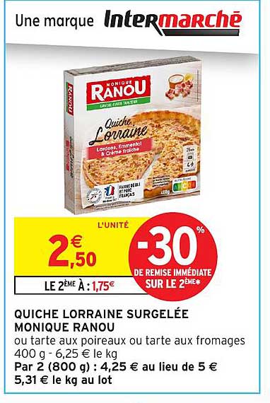 QUICHE LORRAINE SURGELÉE MONIQUE RANOU