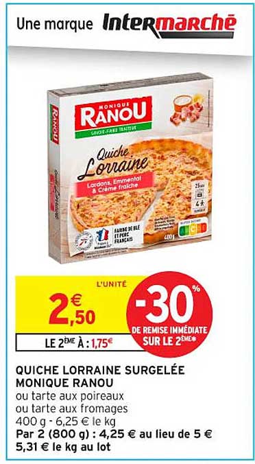 QUICHE LORRAINE SURGELÉE MONIQUE RANOU