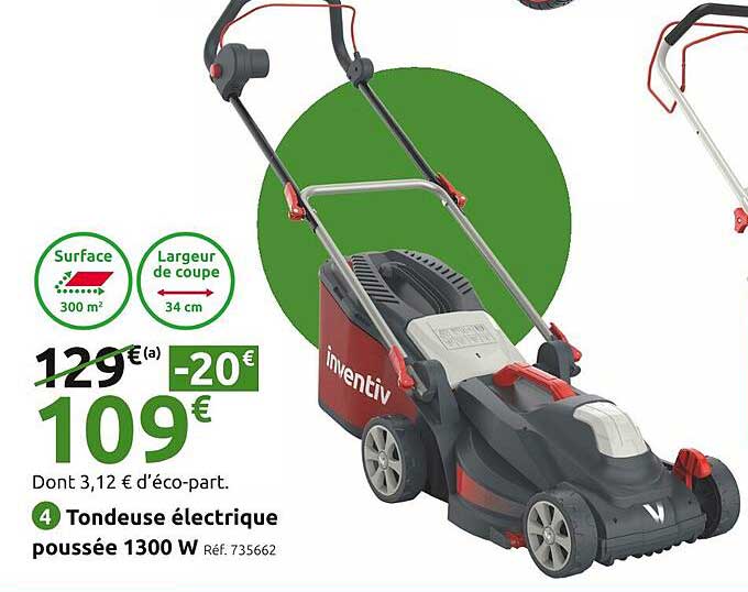 Tondeuse électrique poussée 1300 W