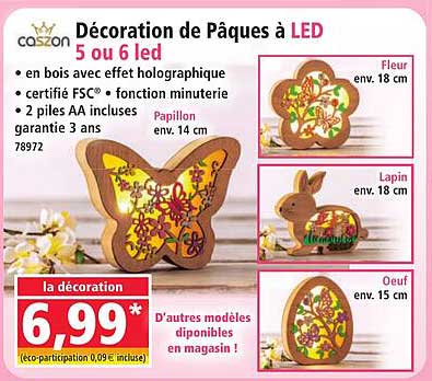 Décoration de Pâques à LED 5 ou 6 led
