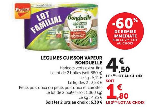 LEGUMES CUISSON VAPEUR BONDUELLE