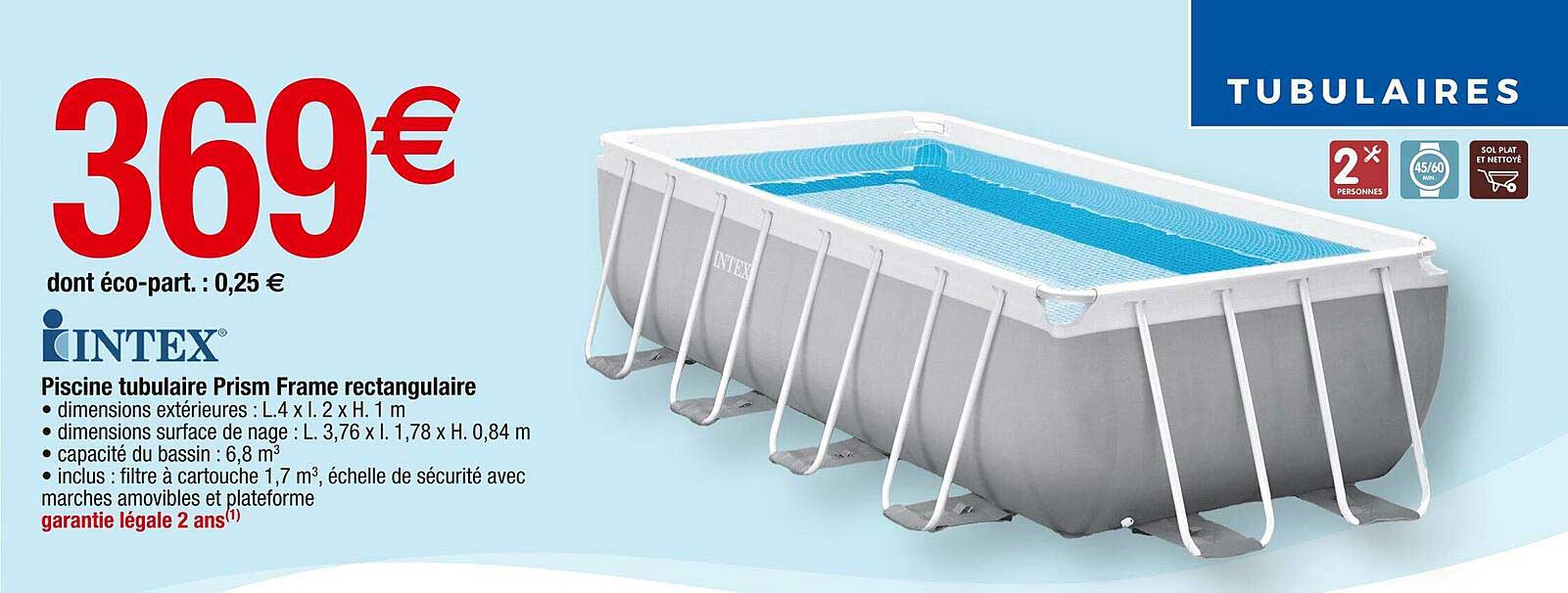Piscine tubulaire Prism Frame rectangulaire
