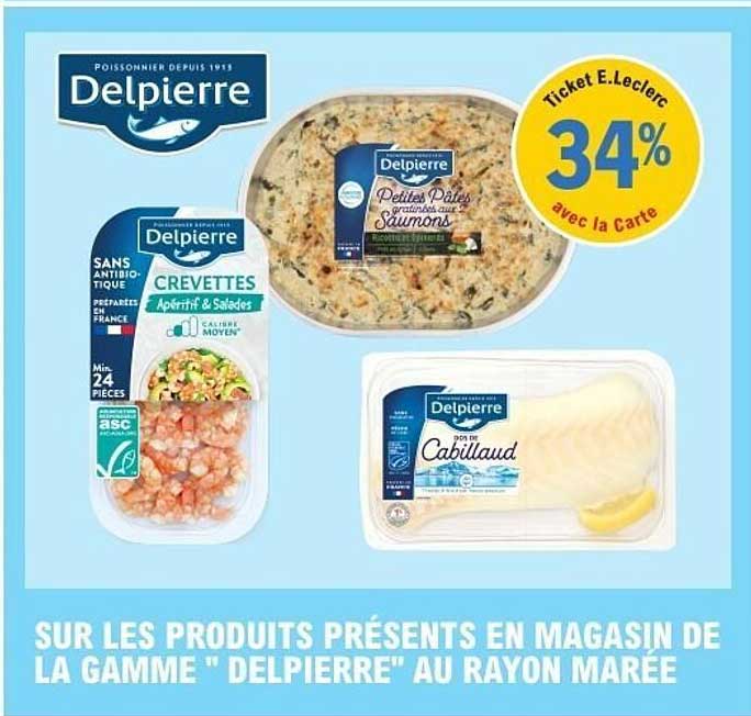 34% de réduction avec la Carte sur les produits Delpierre