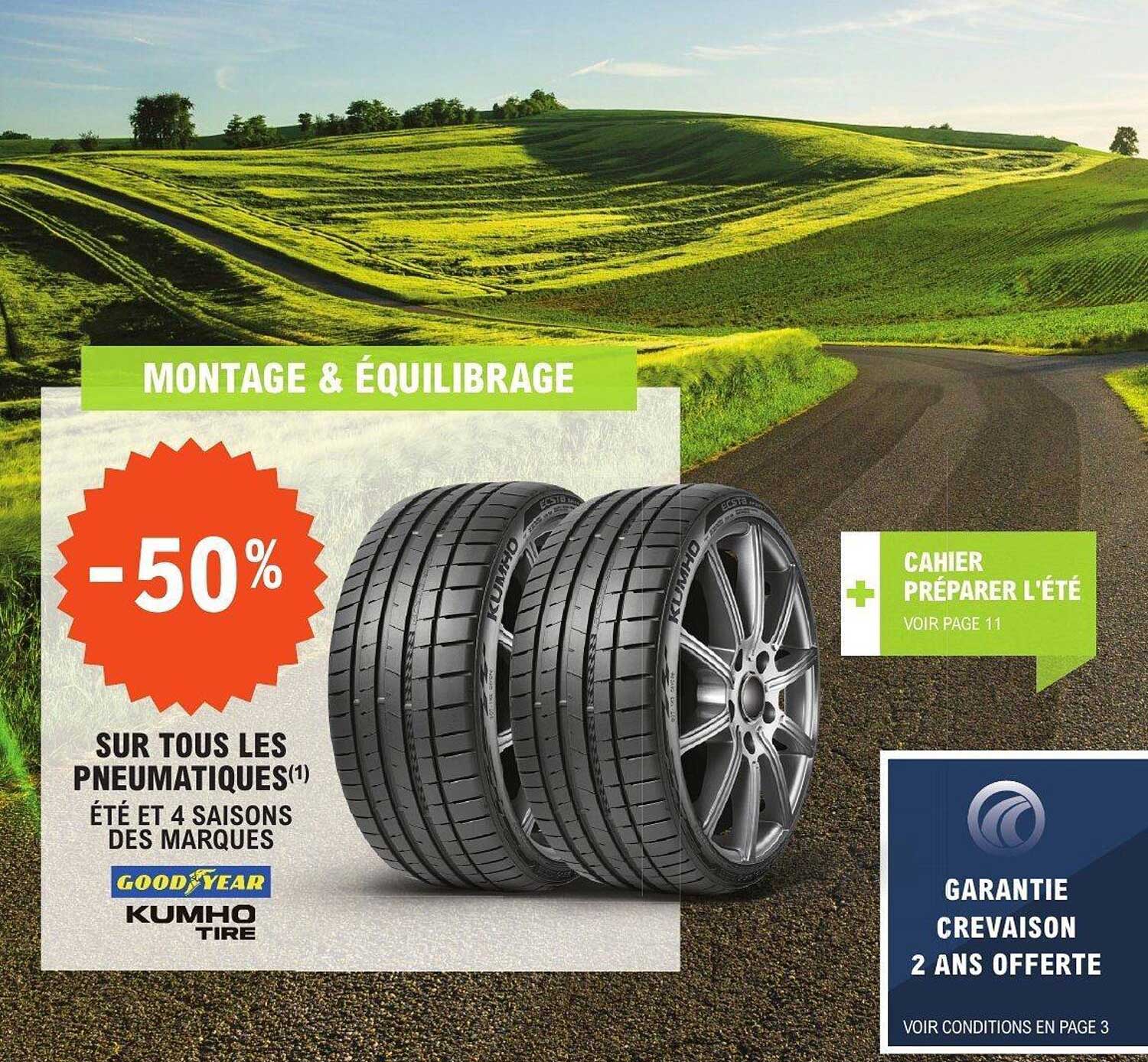 -50% SUR TOUS LES PNEUMATIQUES(1) ÉTÉ ET 4 SAISONS DES MARQUES