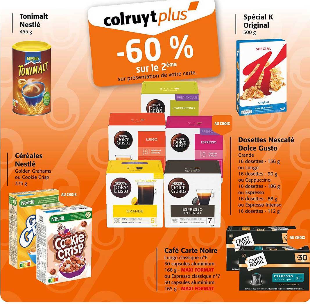 -60 % sur le 2ème sur présentation de votre carte.