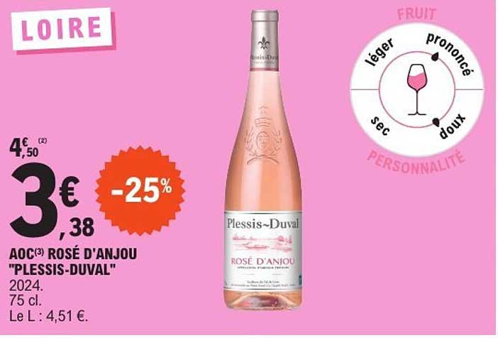 AOC(3) ROSÉ D'ANJOU "PLESSIS-DUVAL"