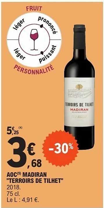 AOC(5) Madiran "Terroirs de Tilhet" 2018 75 cl