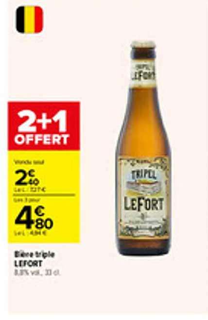 Bières triple LEFORT 2+1 OFFERT