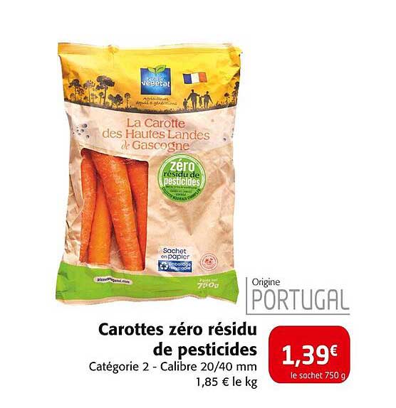 Carottes zéro résidu de pesticides