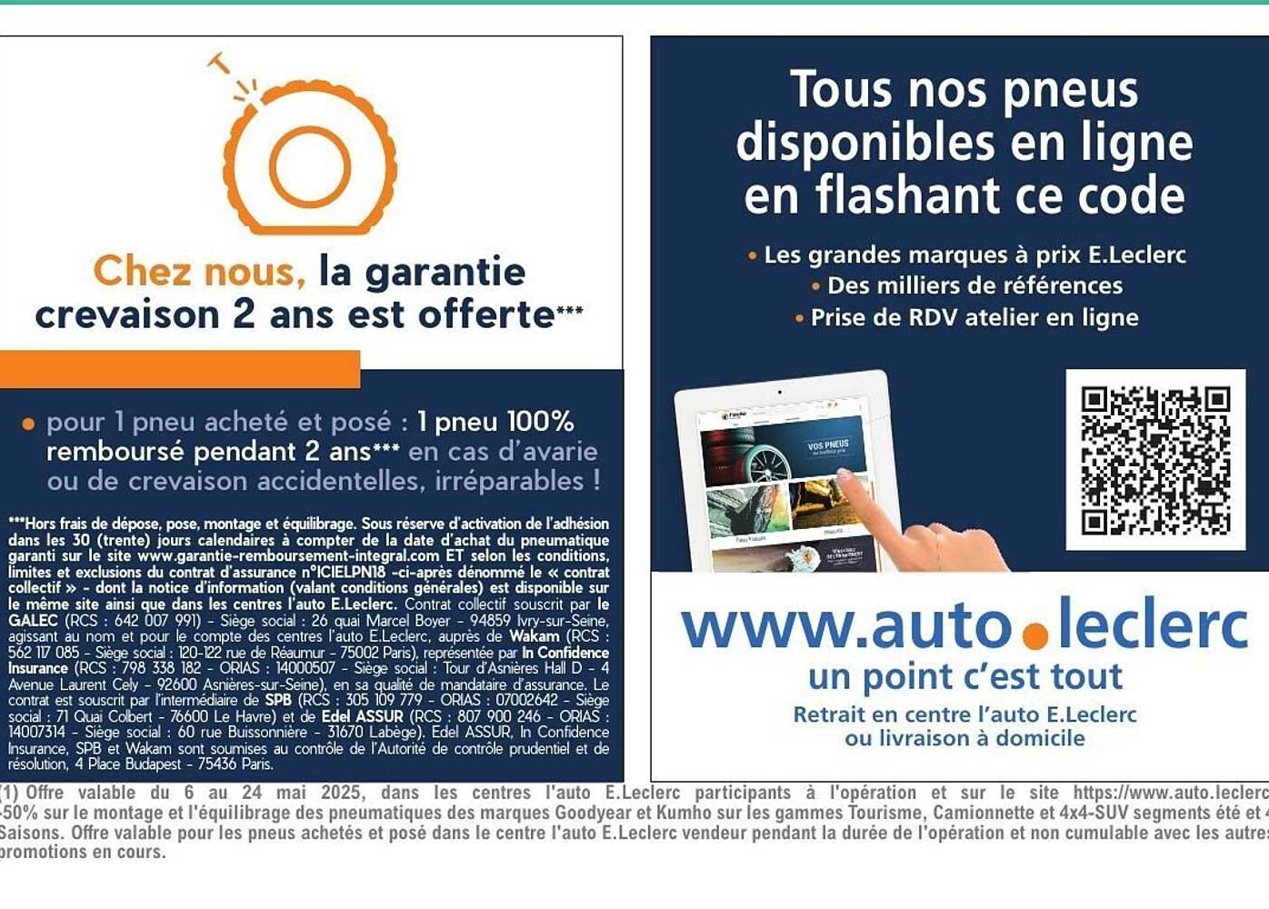 Chez nous, la garantie crevaison 2 ans est offerte