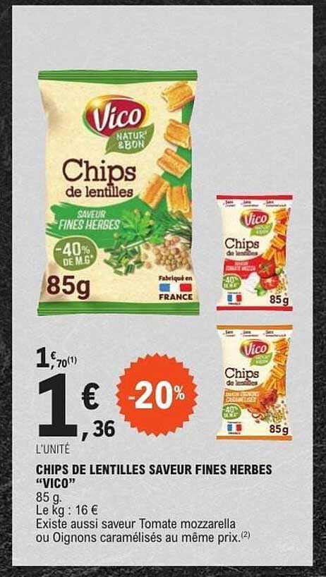 Chips de lentilles saveur fines herbes "Vico"