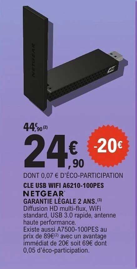 CLE USB WIFI A6210-100PES NETGEAR