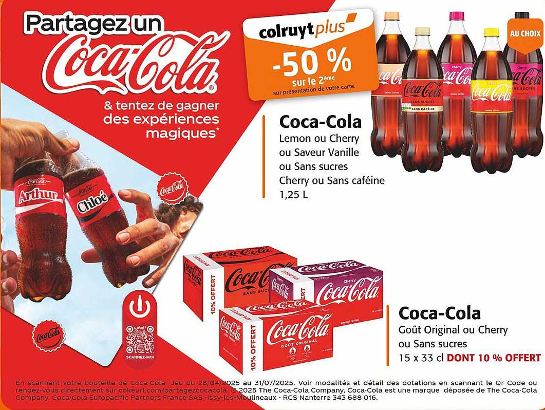Coca-Cola -50 % sur le 2ème